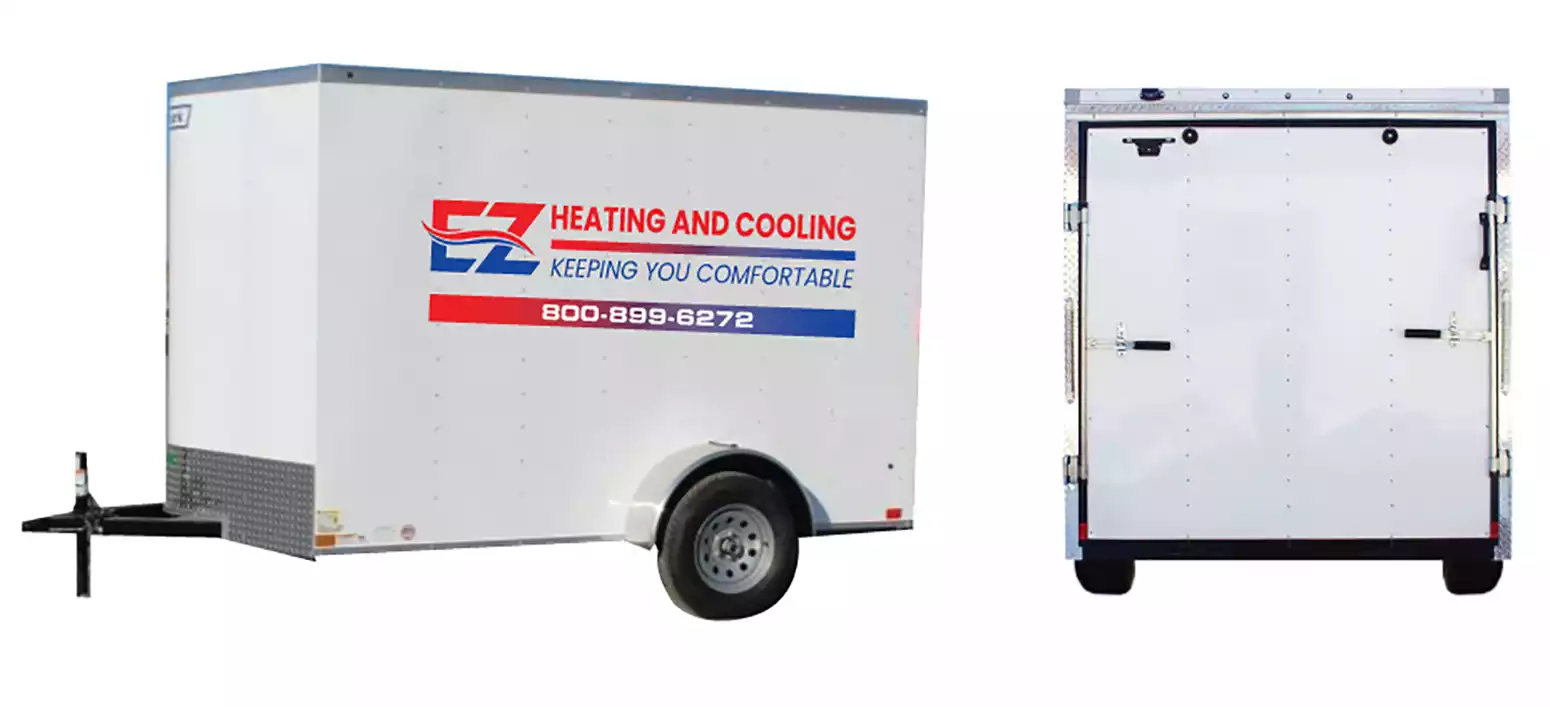 6x10 Enclosed Trailer Low Coverage Vinyl Graphics Lettering - Stand Out with Custom Graphics
