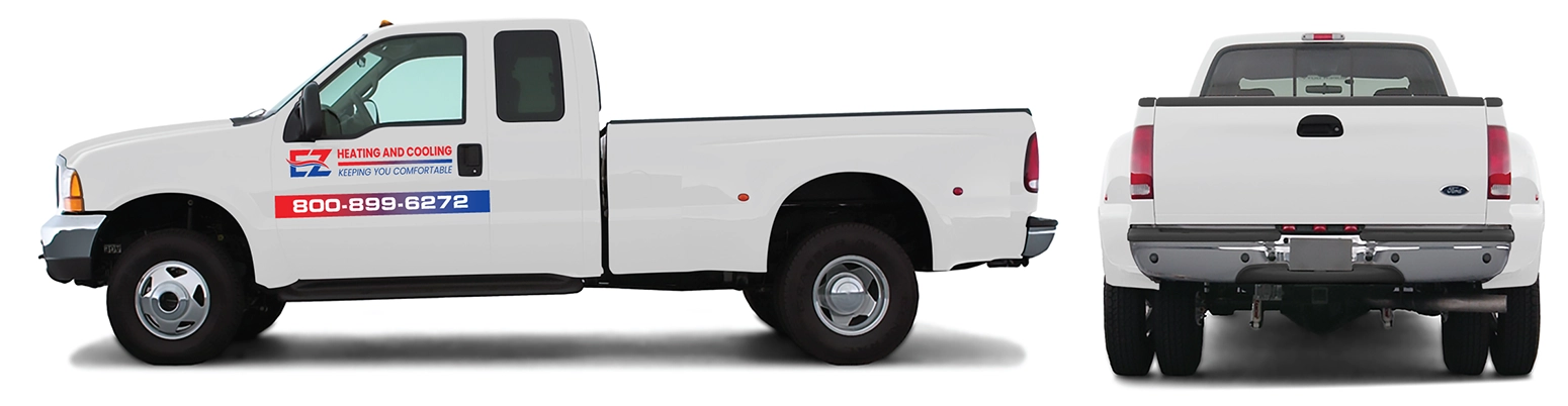 Low coverage vinyl lettering service for Extended Cab Dually F350 vehicles